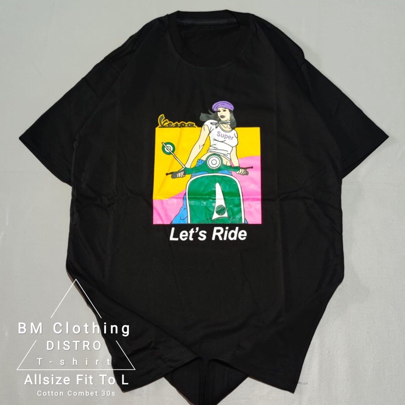 BM35/Kaos Distro Original /Kaos Vespa Let’s Ride / Kaos Distro Pria