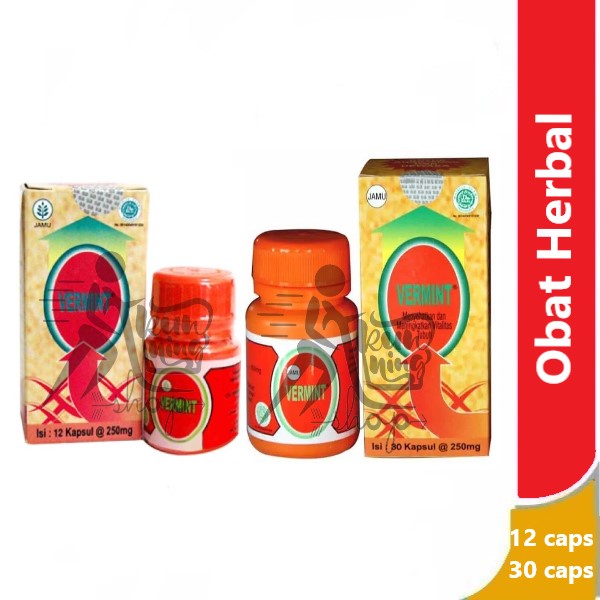 Vermint Kapsul Cacing 12 & 30 - obat herbal penurun demam dan typus