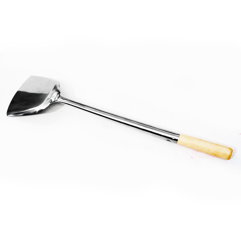 Irus Sutil JUMBO Gagang Kayu Tebal / Irus Spatula Jumbo Stainless Tebal / Irus Bakso Soto - LIVE RD