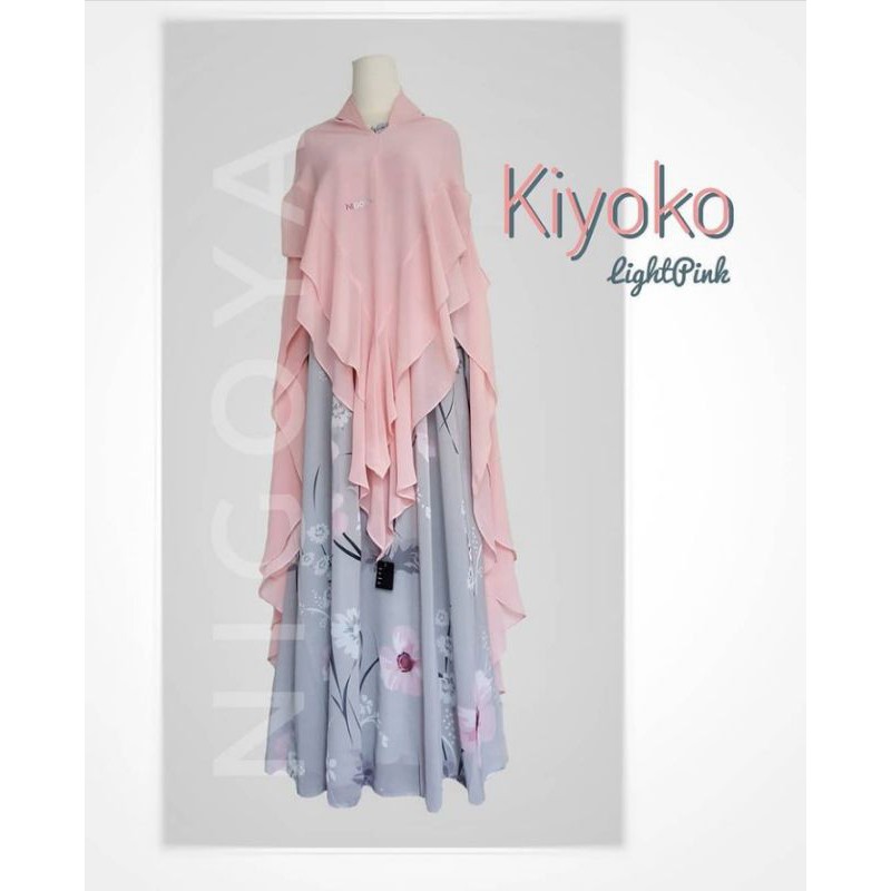 Nigoya Syari Kiyoko Light Pink - Gamis Haji Umroh Mewah Ceruti Swarovski Adem Flowy