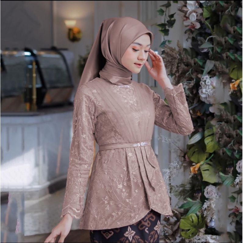 TERBARU !! SET COUPLE BATIK - Kebaya Couple Brokat Modern Aufa Kebaya Wisuda dan Kondangan Kebaya Couple Batik Prima Lengan Panjang Set Wanita Modern Batik Couple Islan