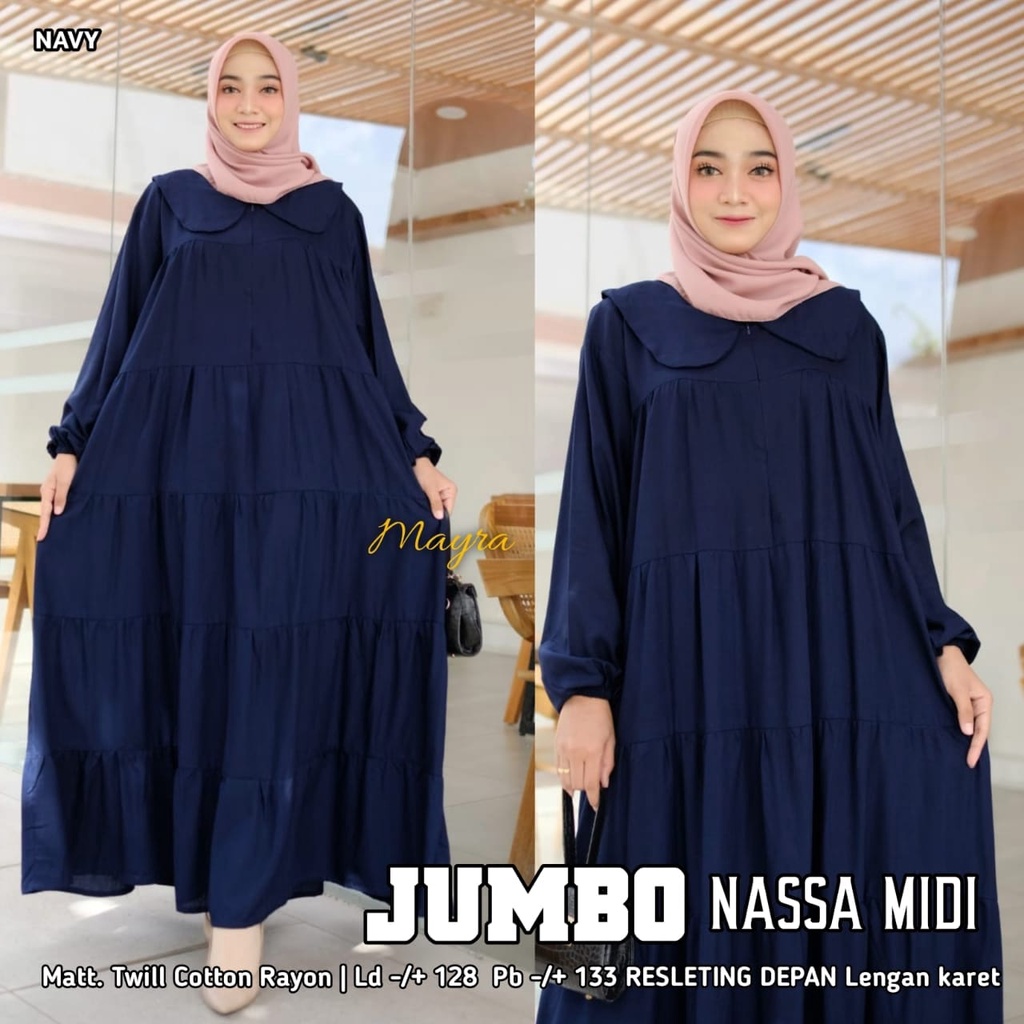 Jual Gamis Midi Jumbo Ld Muat Bb Kg Bahan Rayon Adem Premium