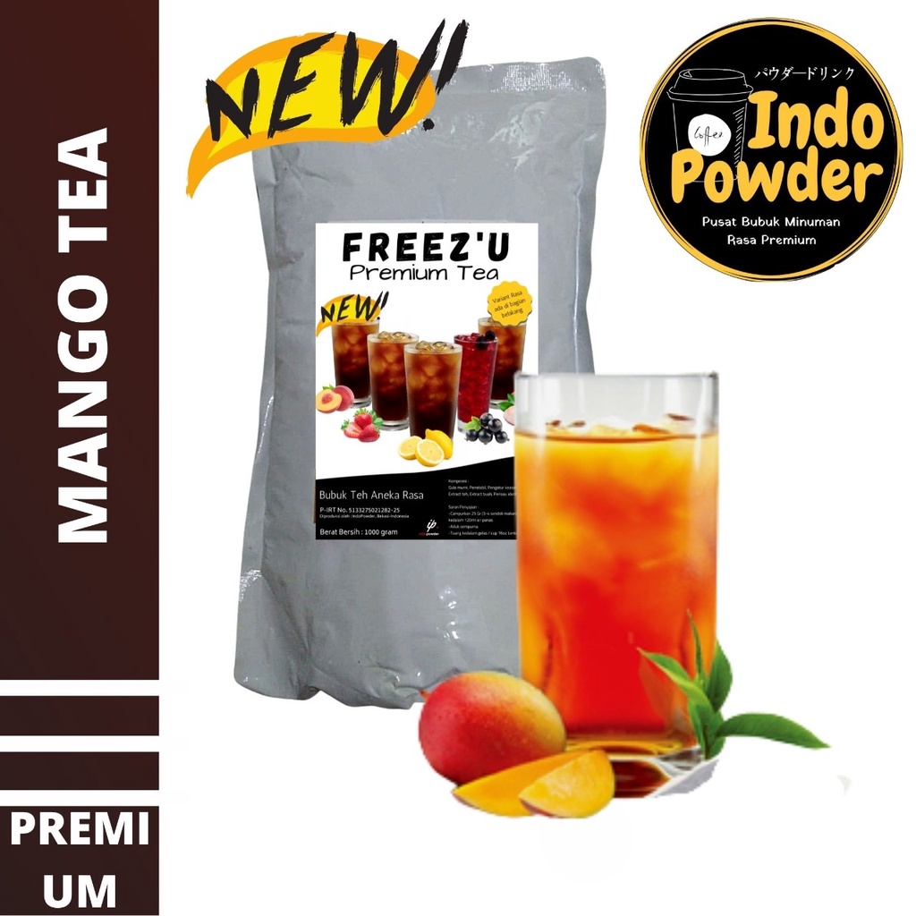 FREEZ'U PREMIUM MANGO TEA 1Kg - Bubuk Minuman MANGO TEA 1Kg - MANGO TEA Bubuk 1Kg - MANGGO TEA