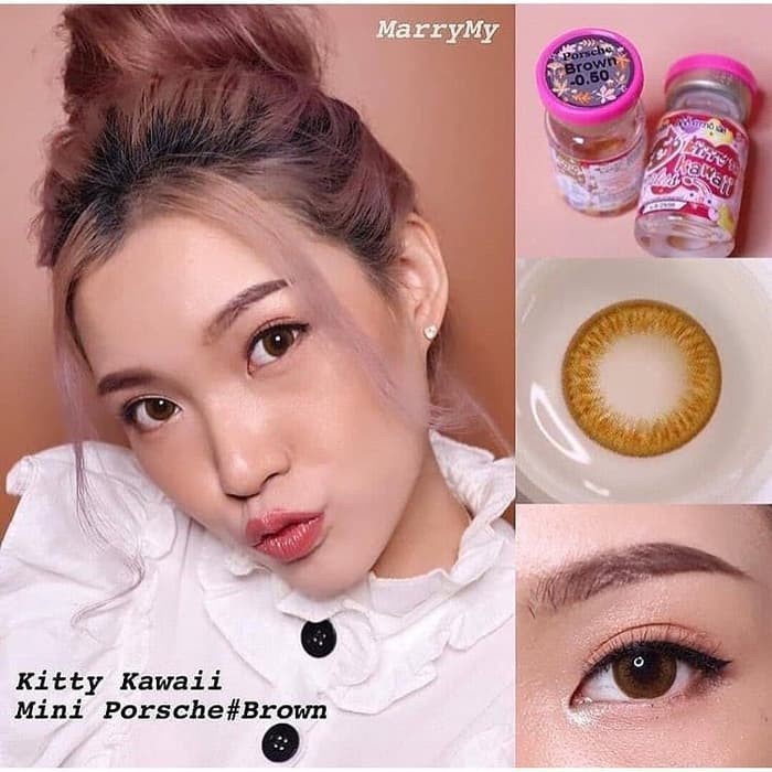 ORIGINAL SOFTLENS Kitty Kawaii Porsche - Big Eyes Series Soflens Soflen Brown Gray Grey Soft Lens Mi