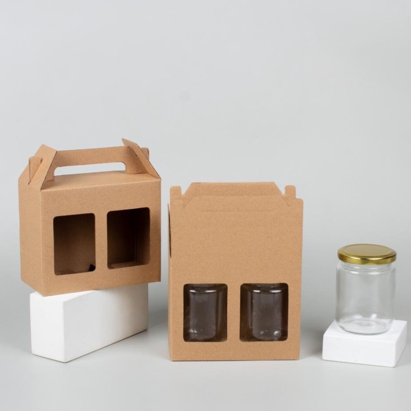 

(10pcs) Kardus Jinjing Jar 250ml Hampers Tumbler Box Botol Sambal Packaging Souvenir Dus tenteng Botol Selai Kotak Wadah bottle 250ml isi 2