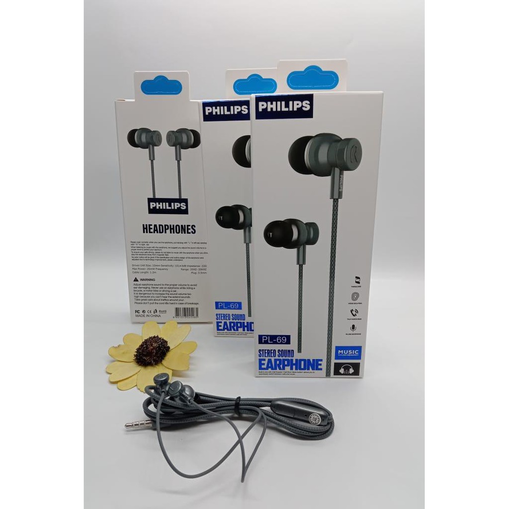 NEW~Earphone / Headset / Handsfree Philips PL-69/J778/AT119/QP268/VA258 EXTRA BASS