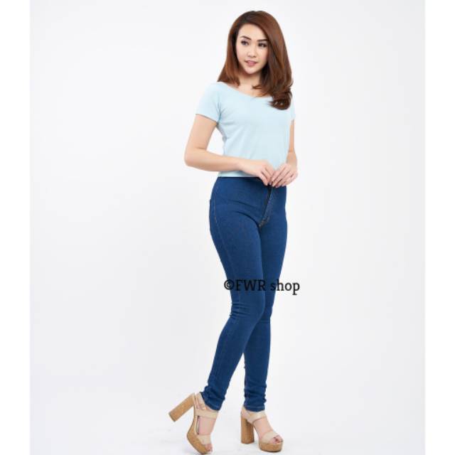 35-38 SUPER JUMBO HIGHWAIST JEANS / BIG SIZE HW JEANS WANITA