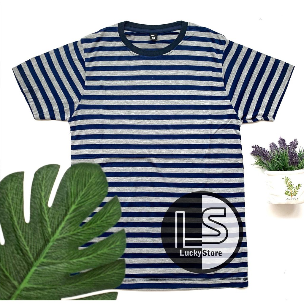  Kaos  Stripe NAVY ABU Kaos Polos Bandung  Shopee Indonesia