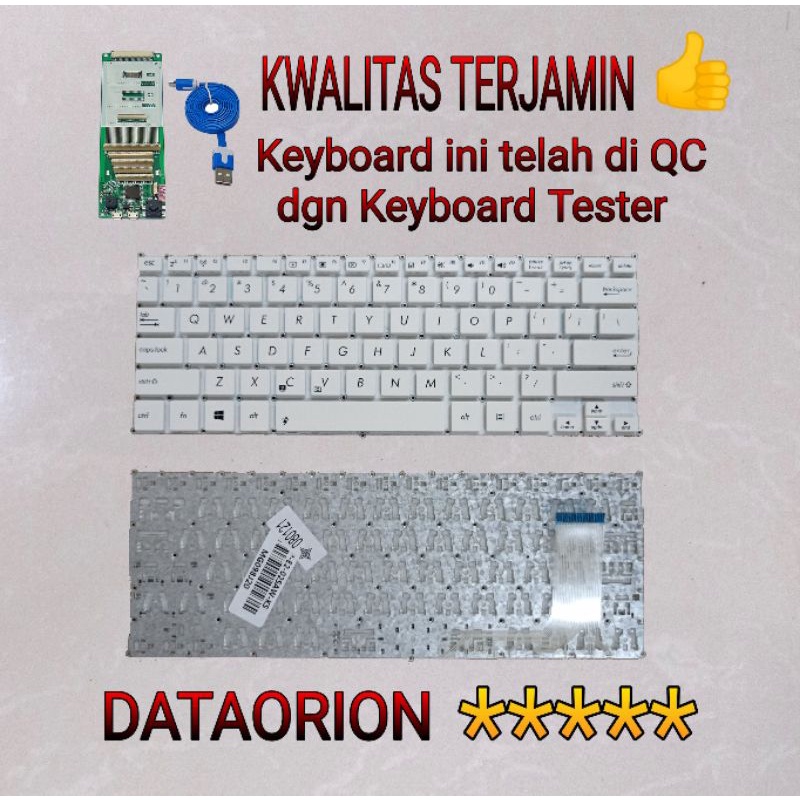 Keyboard putih Asus E202 E202m E203 E203M E203MA E203MAH E203N E203NA E203NAH E202sa E205 X205 TP201 PUTIH