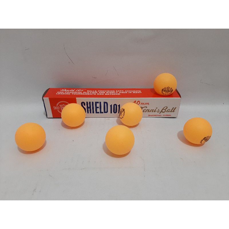 Bola Pimpong SHIELD 1 Slop isi 6 Bola / Kuning & Putih / Bola PingpongBola Pimpong SHIELD 1 Slop isi