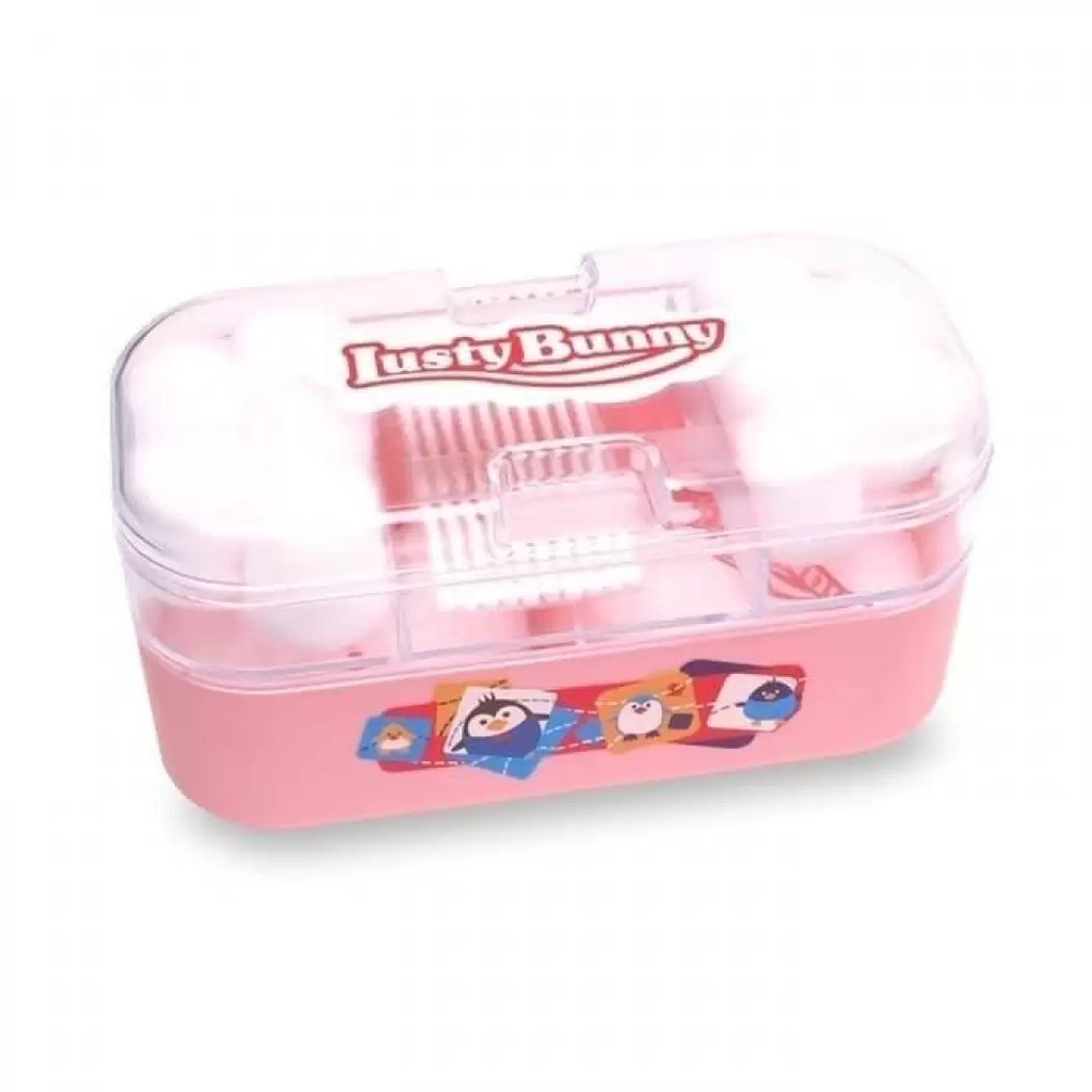 Lusty Bunny Tempat Bedak All In One Tempat Bedak Isi 2 plus cotton buds-tempat bedak bayi lusty buny