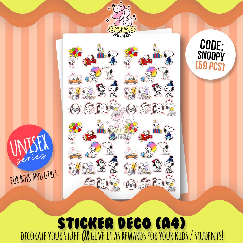 

Sticker Deco - Snoopy (80 PCS) Stiker Unisex - Hunie Munie