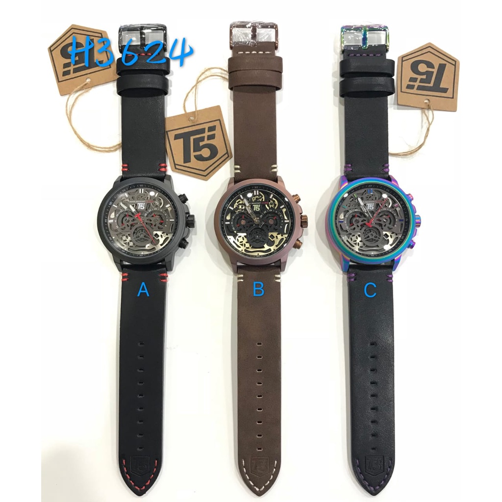 SALE JAM TANGAN CHRONOGRAPH T5 H 3624G 3624 JAM TANGAN PRIA  MEWAH ORIGINAL 1TH