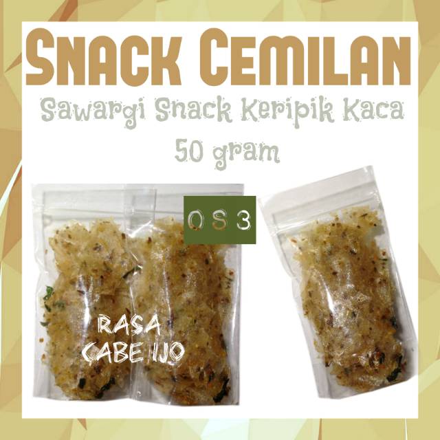 

《OS3》 Keripik Kaca Cabe Ijo 50 gram Sawargi Snack kripca