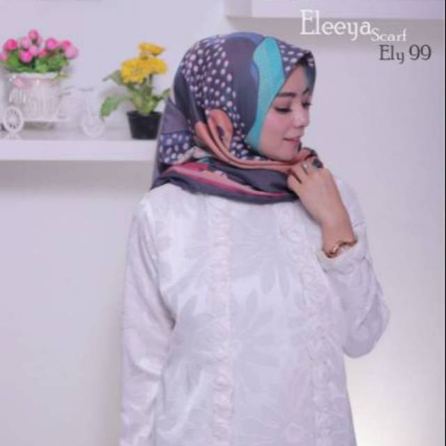 HIJAB SEGIEMPAT PRINTING || Eleeya Scarf ELY 99