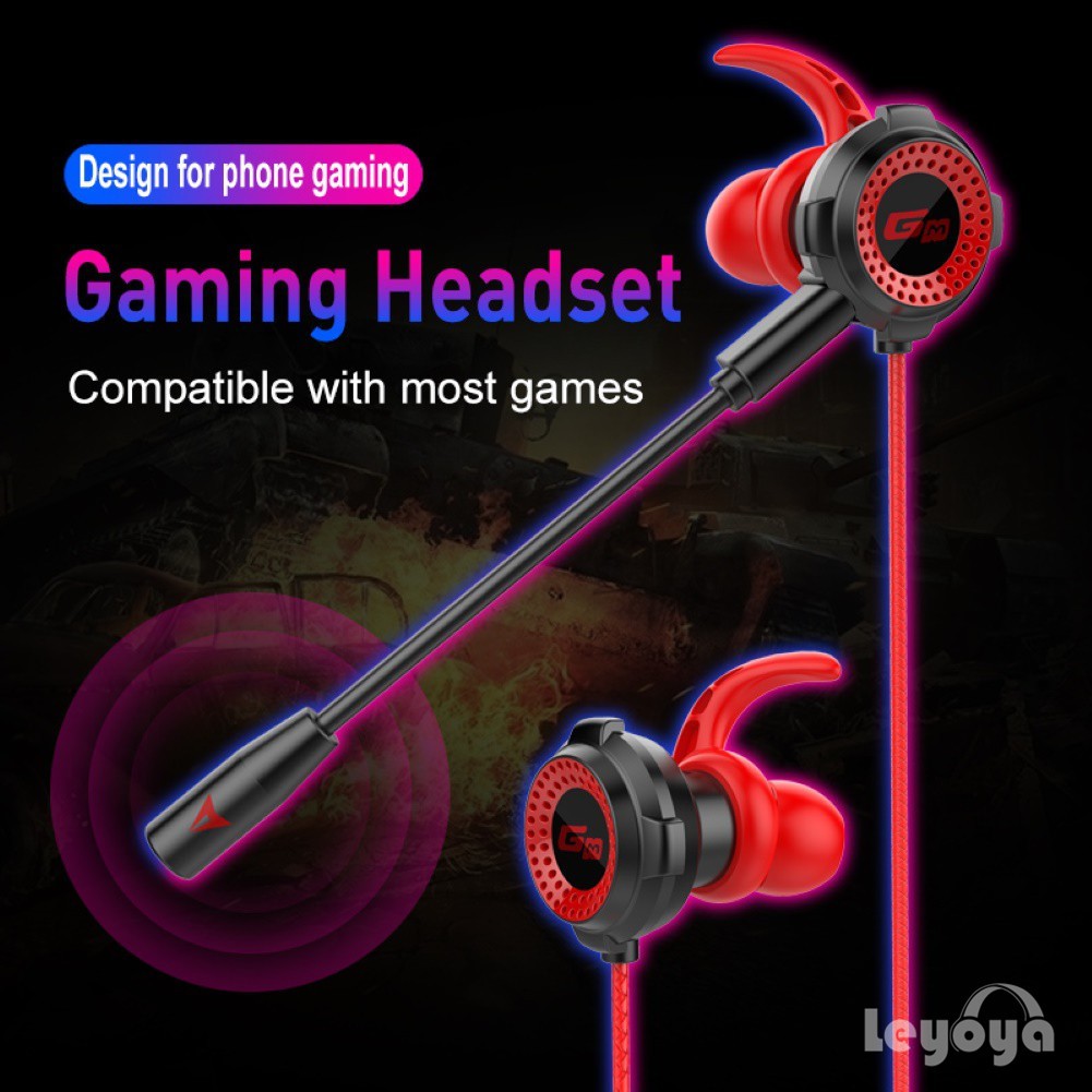 Headset Gaming PUBG Leyoya Bass  Noise Cancelling dengan Dual Mic Mobile Earphone