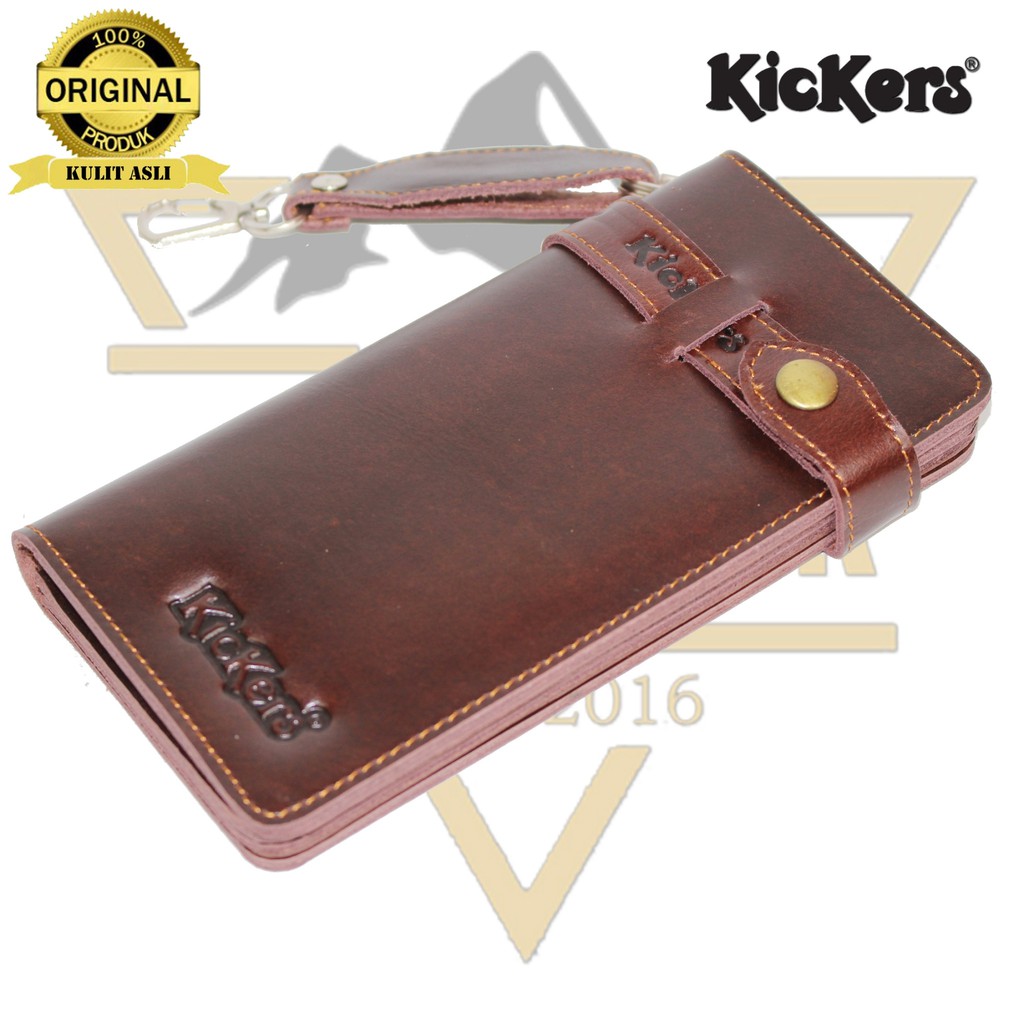 dompet panjang full kulit asli 100% kulit sapi dompet kancing pria KICKERS