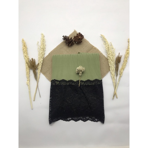 Pasmina  Plisket Prisket Renda Brokat brukat Impor/ Pasmina prisket  renda/model terbaru-Sof green