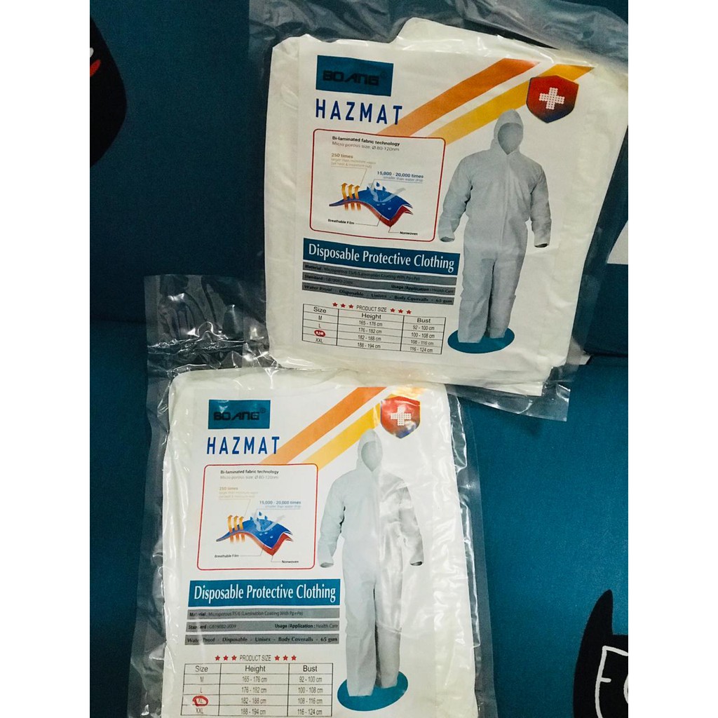 ALat Pelindung Diri Hazmat APD Boang Suit Coverall Ukuran XL - APD Boang