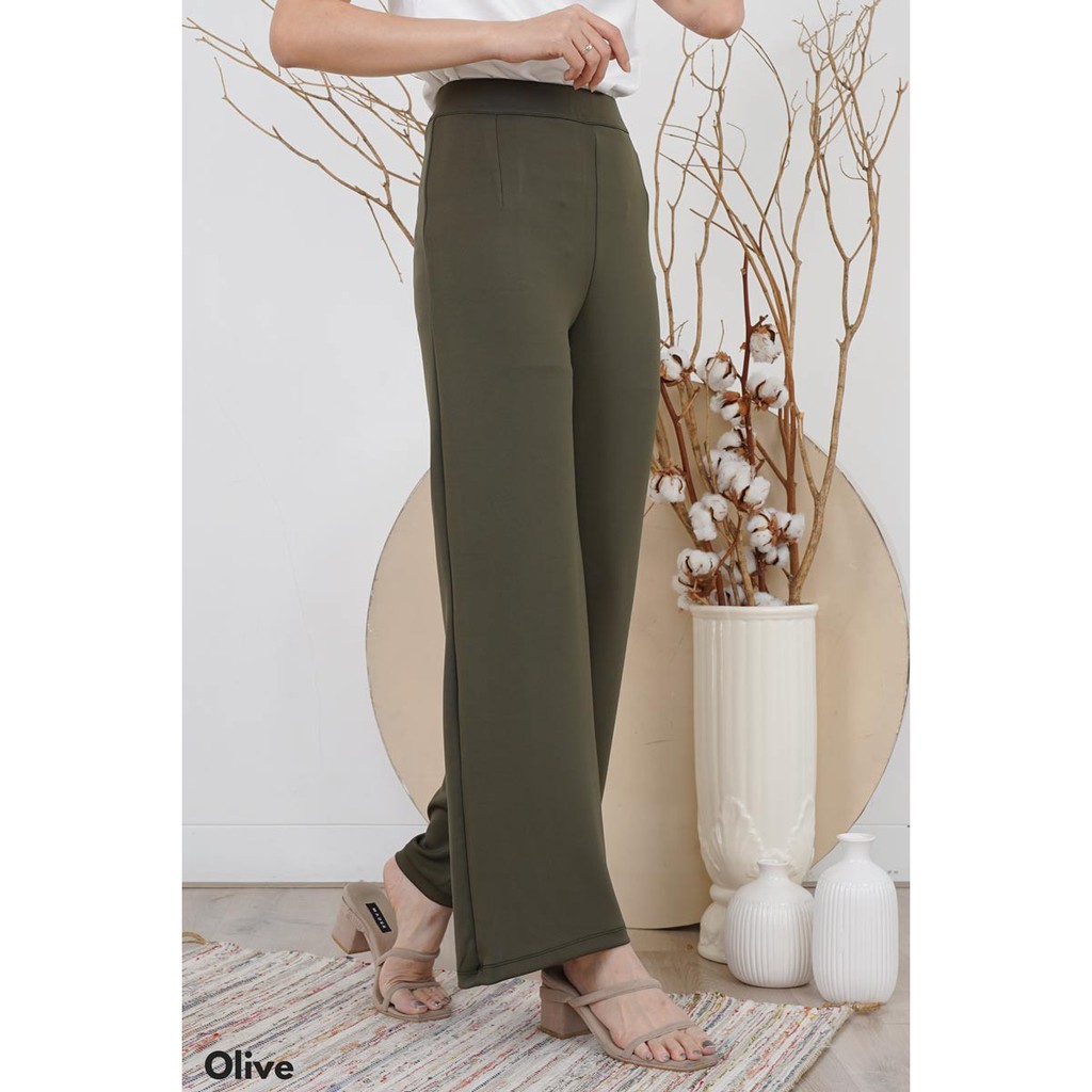 Celana Panjang Kulot Polos SCUBA TEBAL HW Kulot Premium Long Cullotes High Waist Culottes Pants JANE