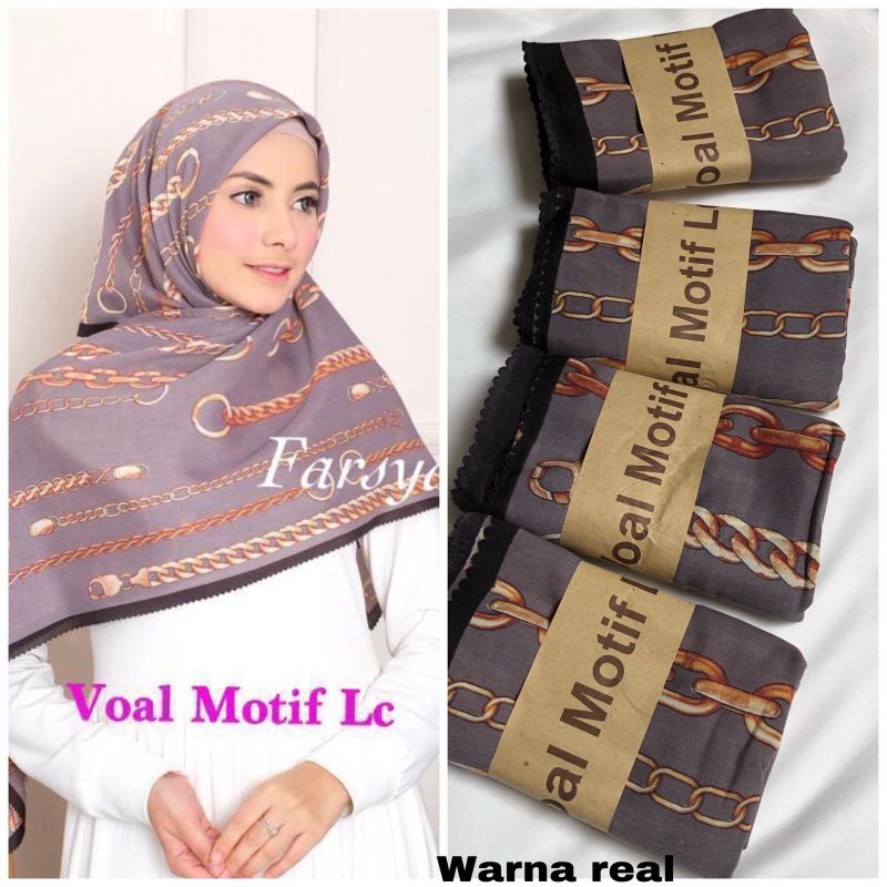 Jilbab Adeeva Denay Motif Koran Segiempat Voal Premium 30+ Motif-Motif 20