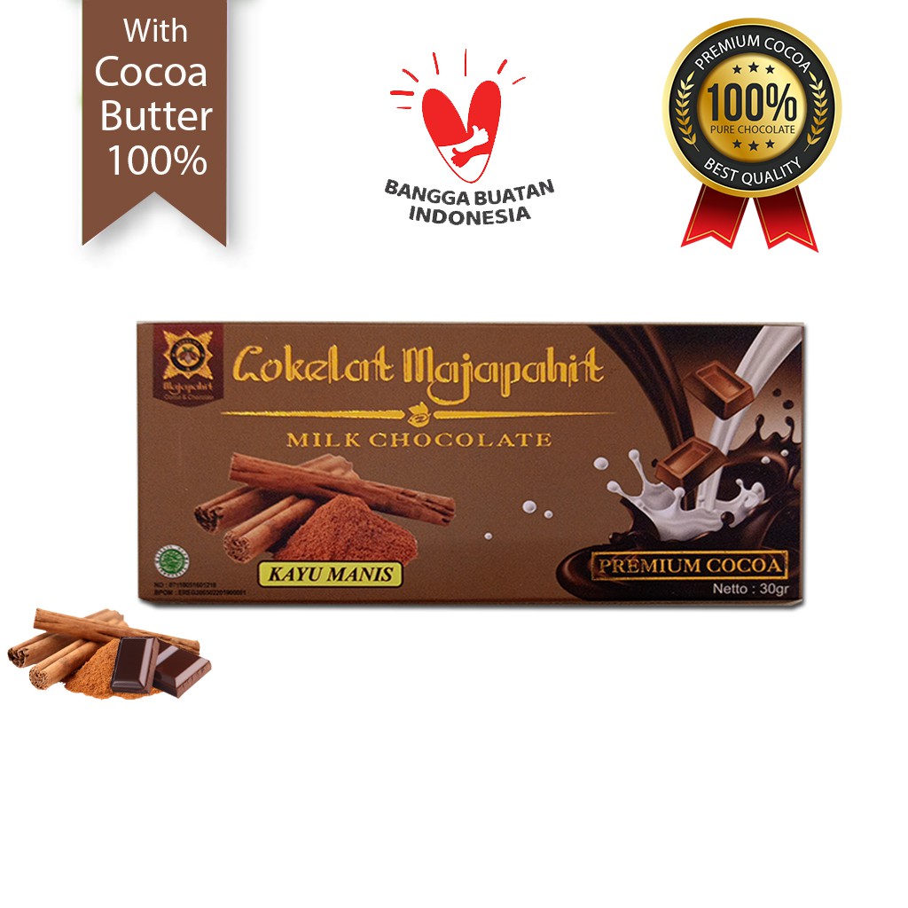 

Coklat Batangan Sensasi Rasa Kayu Manis 30 gr Merelaksasi Syaraf/Cokelat Majapahit/Cokelat Sehat