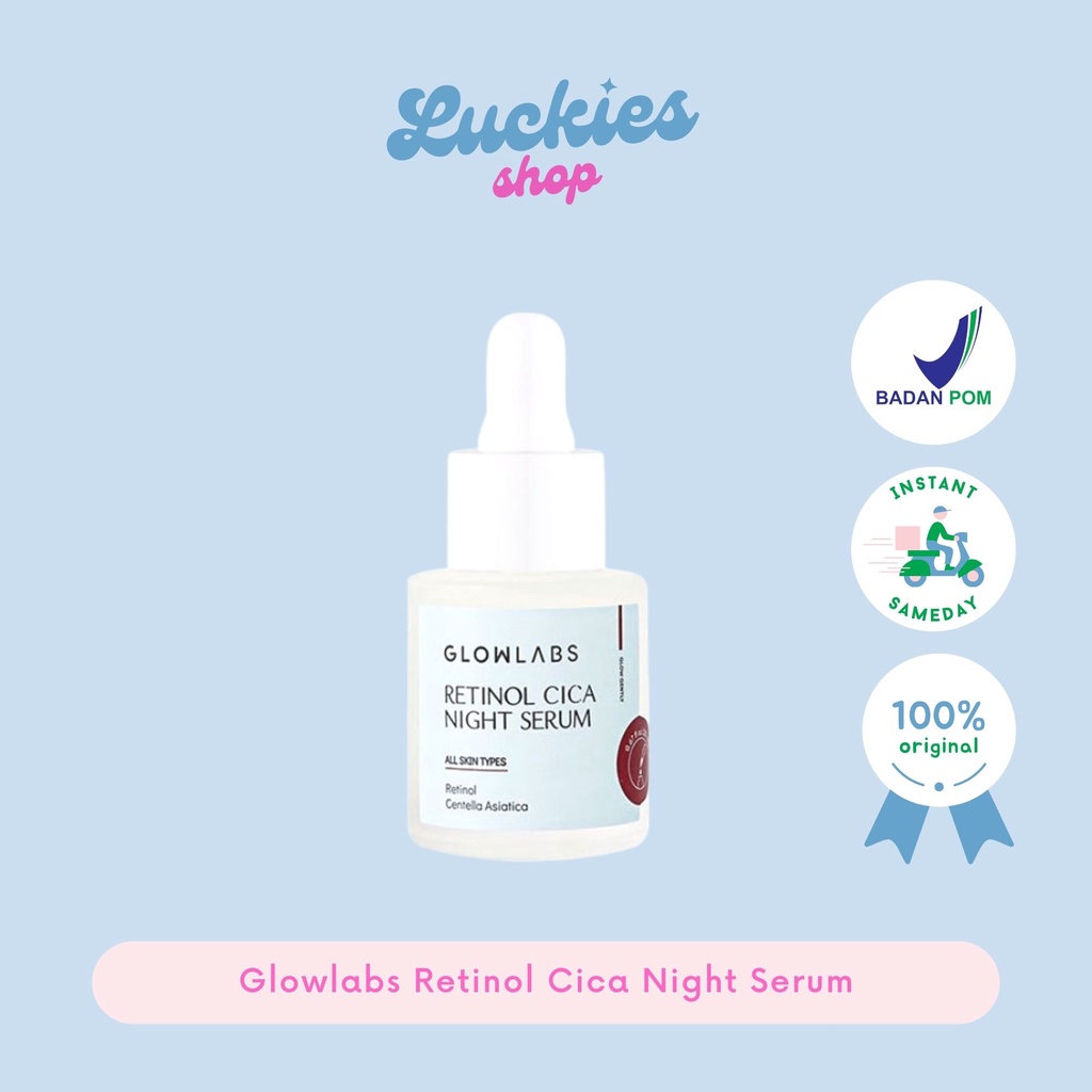 BPOM Glowlabs Retinol Cica Night Serum Mild and Powerful Anti-Aging Skincare Mengencangkan Wajah