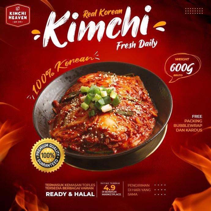 

600g Fresh Kimchi Korea Jar (bs pilih varian) Halal