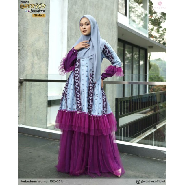 NARAYYA DRESS BY VALDYA AHZARAY STYLE 1 +MANIK XL (gamis aja)