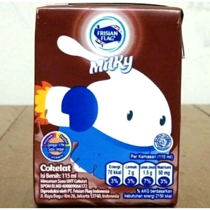 

Susu Frisian Flag 115ml x 36Pcs 1 Dus / Susu Anak / Susu UHT / Susu Milky Coklat Bendera