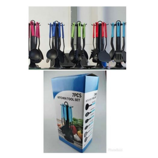 Kitchen Tool Set 7 pcs Spatula Nylon Dengan 6 Macam spatula dan 1 Tang