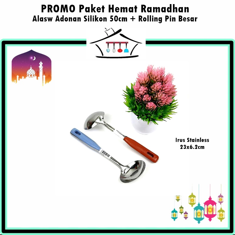 Paket Hemat Mangkok Sayur Kaca + Irus  Stainless