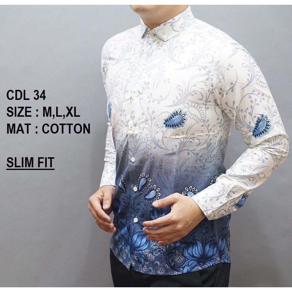 BAJU PRIA/COWOK KEMEJA BATIK PREMIUM SLIMFIT LENGAN/TANGAN PANJANG/PENDEK