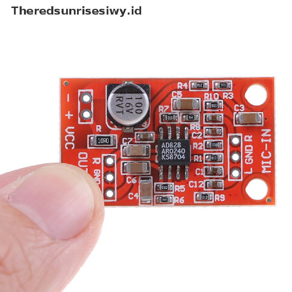 (Theredsunrisesiwy.Id) Ad828 Papan Preamplifier Mic Stereo Dinamis Dc 3.7v-15v 12v