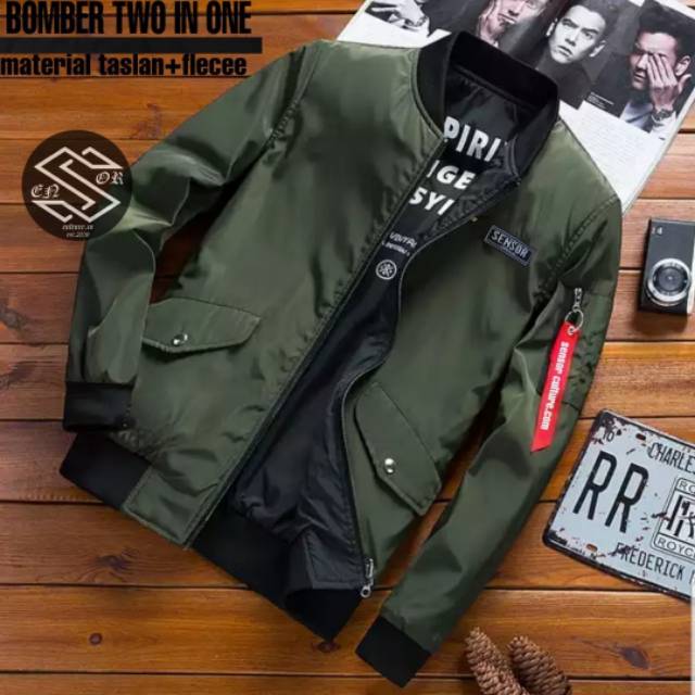 Jaket bomber pria / bomber bb taslan sensor terbaru premium