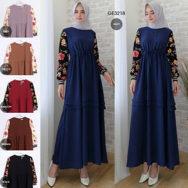 GAMIS CANTIK MIXFLO SERUT FIT TO L Gamis Cantik Wanita Muslim Baju Santai Rumahan