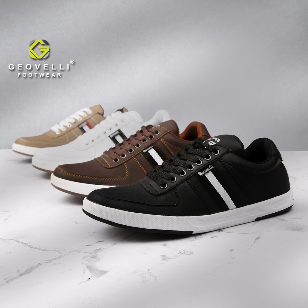 GvlGeovelli 39-43 Warna Putih - Sepatu Sneakers Casual Sport Sekolah Pria Wanita Geovelli