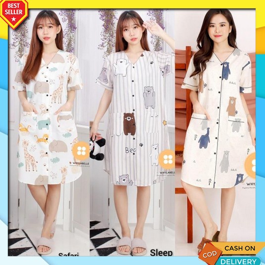 Daster Jumbo Kekinian Daster Bali Wanita Bahan Adem  Polos Cod H Daster/Baju Tidur Daster/Sl