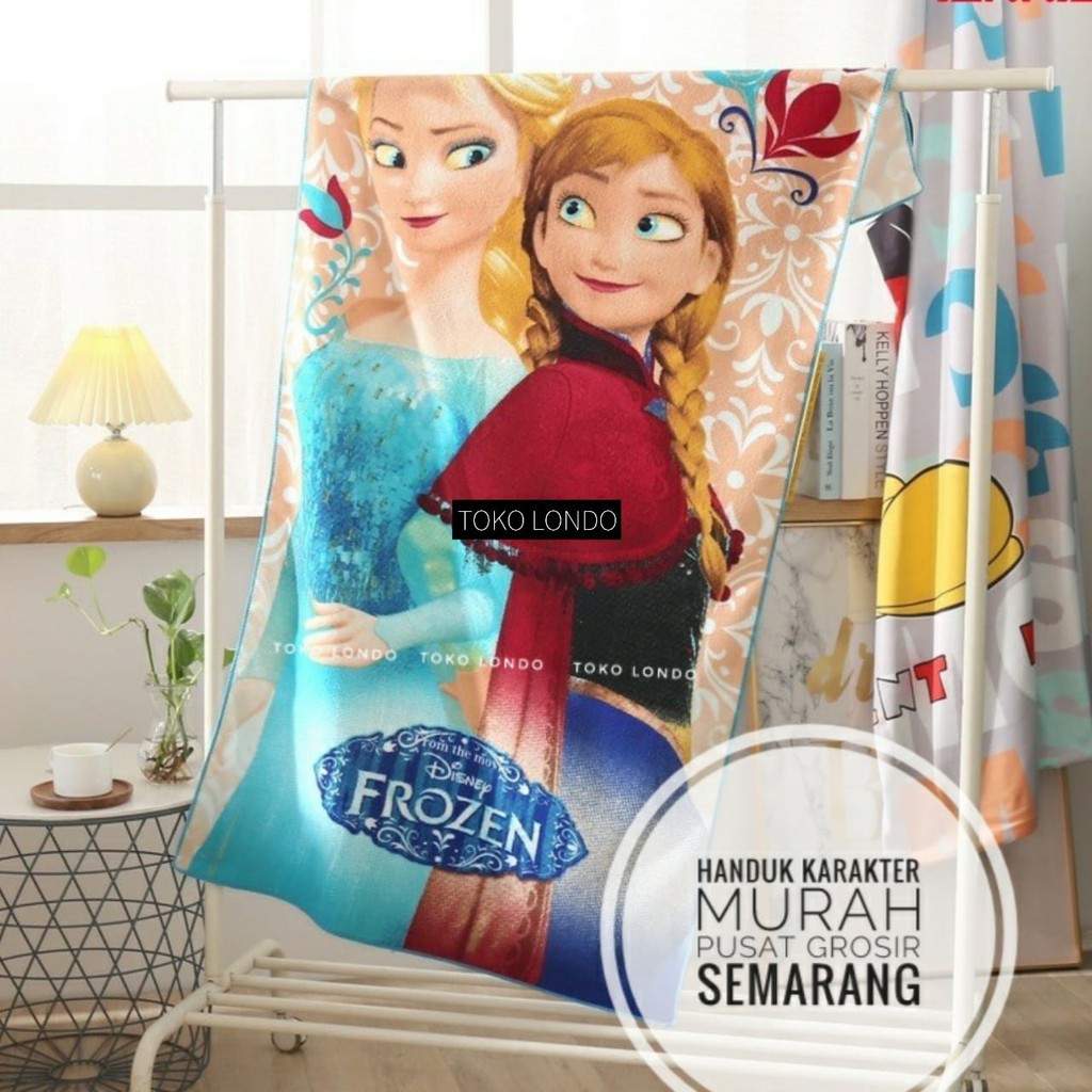 Handuk Karakter anak uk70x140cm ANNA PREMIUM Fro-zen Drae-mon Miki Tho-mas Poni Stit-ch Super-man MURAH-Fro-zen