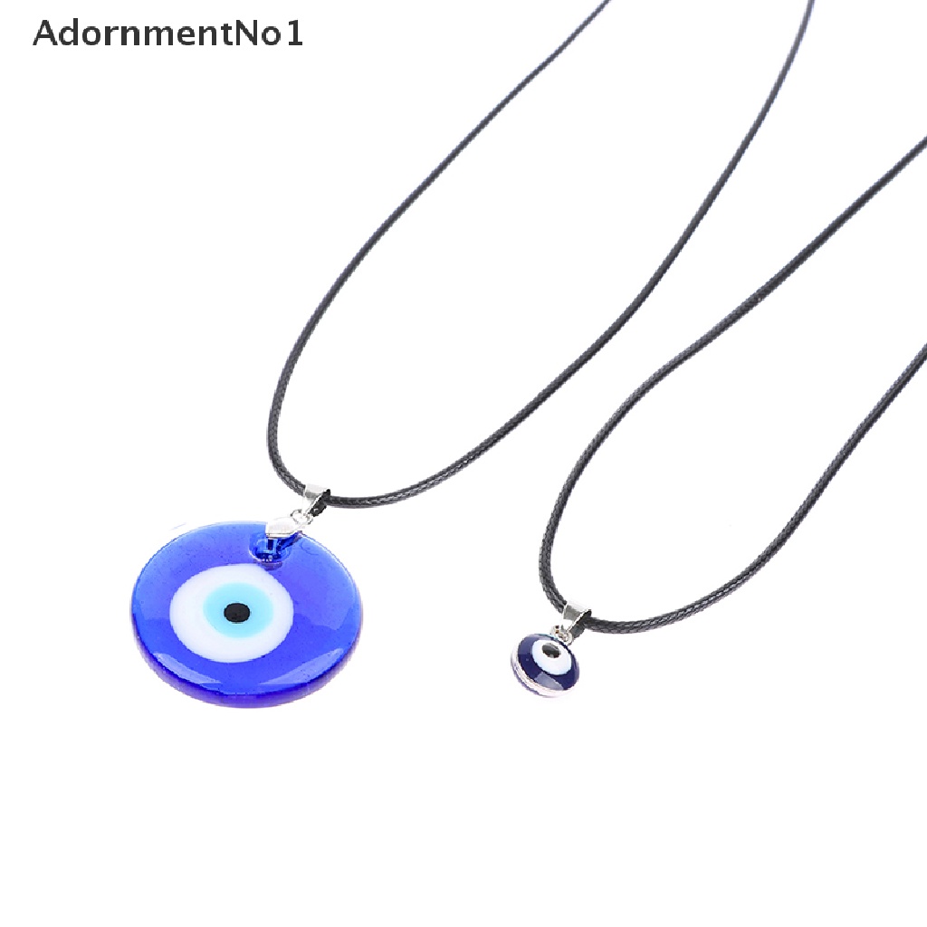 (AdornmentNo1) Kalung Rantai 3cm Dengan Liontin Mata Iblis Warna Biru Untuk Wanita