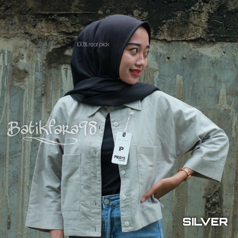 Kemeja Crop Linen Pocket-Outer Crop Linen