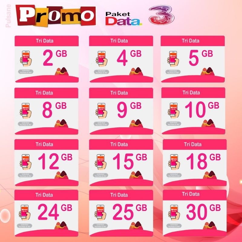 Paket Data Internet Three Isi Ulang Internet Tri Inject Kuota 3