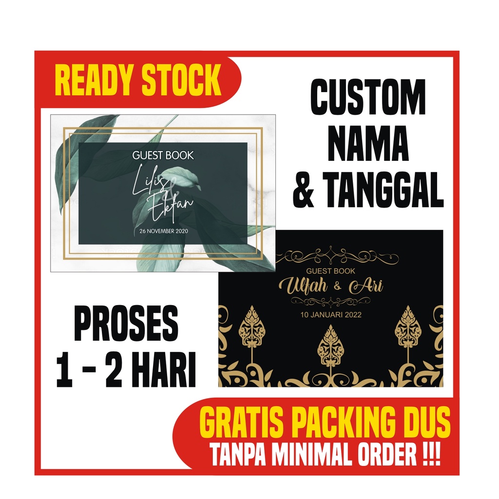 

( COD ) READY STOCK GUEST BOOK - BUKU TAMU 400 NAMA PERNIKAHAN UNIK LUCU TERMURAH SERI 1