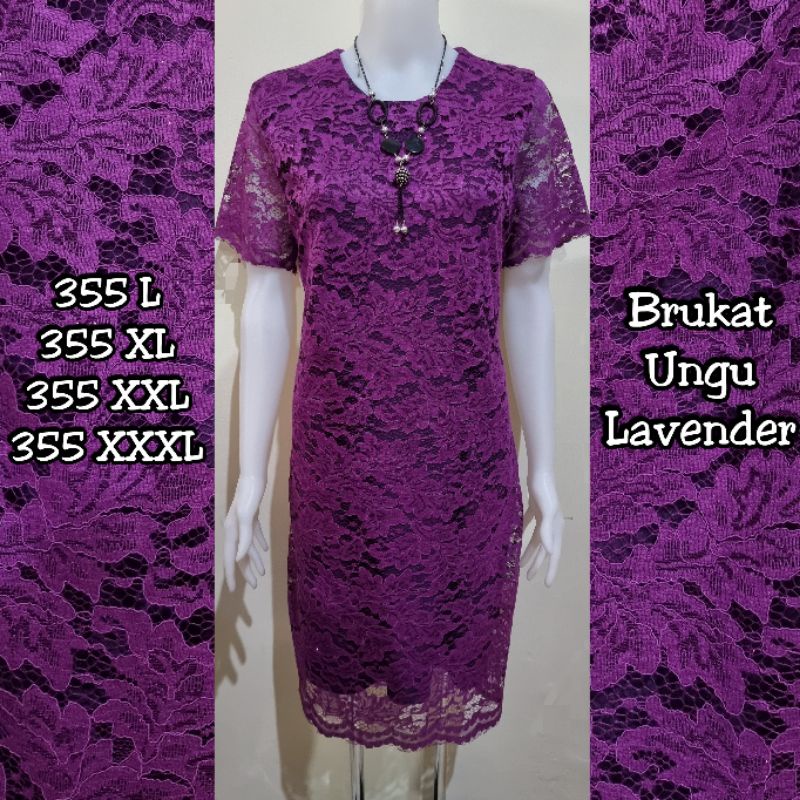 Dress Brukat Glitter Ungu Import