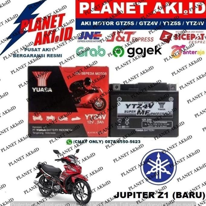 Aki Motor Yamaha New Jupiter Z1 Baru YTZ4V YUASA Accu Kering MF planeta76 Berkualitas