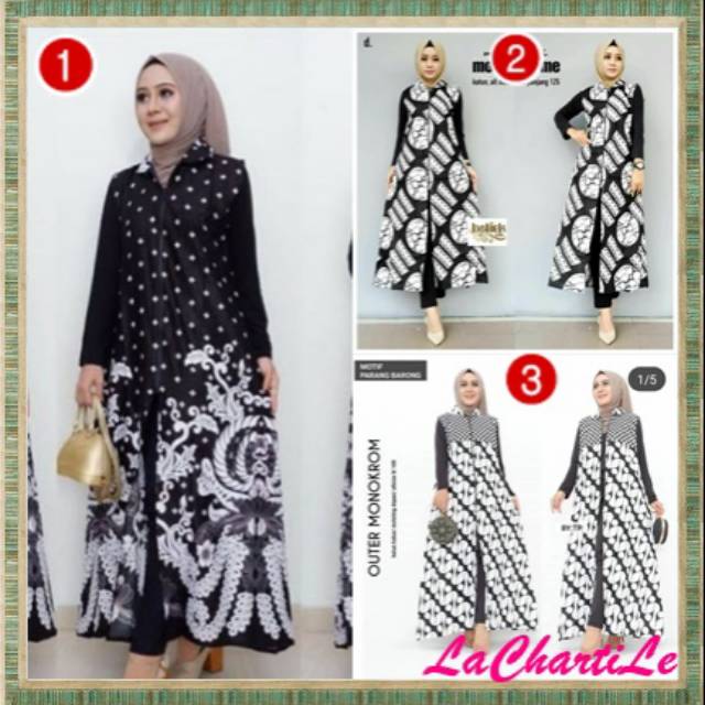 Outer Batik Pesta Model Outer Batik Kekinian Outer Batik Tanpa Lengan Long Cardi Batik Murah Shopee Indonesia