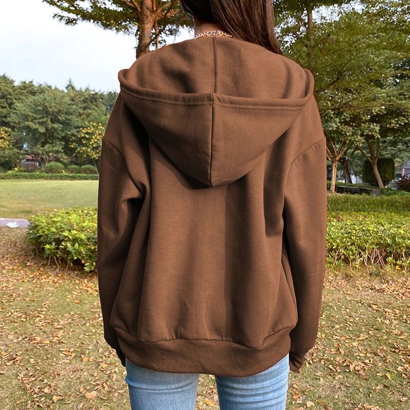 Oversize Hoodie polos Zipper L,XL,XXL jaket Switer Wanita Korea dupe carla by libra-3