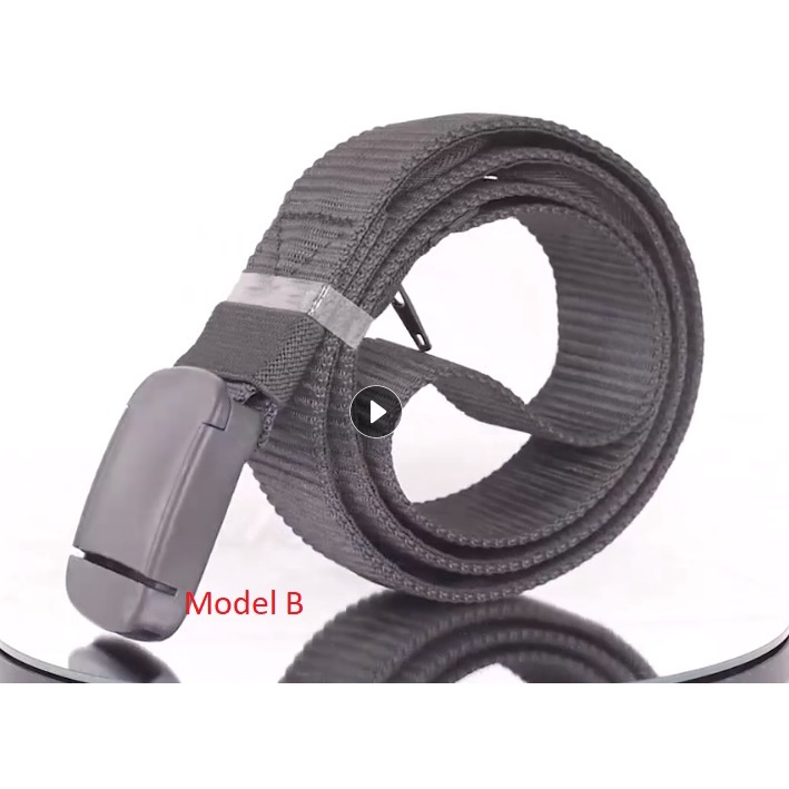 SABUK ANTI METAL DETECTOR TALI IKAT PINGGANG PRIA NYLON CANVAS GESPER RESLETING MEN XRay Belt