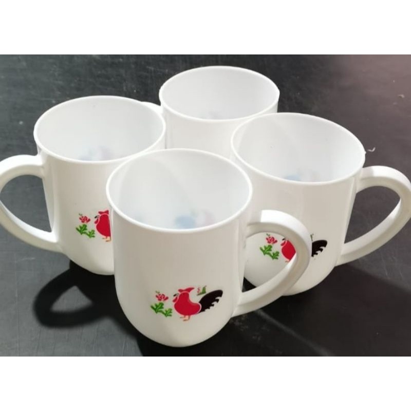 Mug / Gelas Plastik Motif ayam jago 400ml