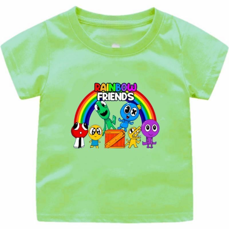 BAJU KAOS ANAK  CEWEK RAINBOW FRIEND(2)1-12TAHUN UKURAN S.M.L.XL.XXL.3XL